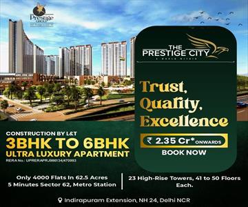 3BHK for sale in The Prestige City, Indirapuram, Ghaziabad