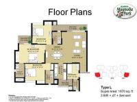 2BR+4T+Study Room+SQ Floor Plan