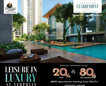 3BHK for sale in Prestige Clairemont, Kokapet, Hyderabad