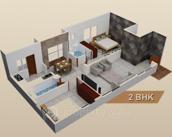 2Bhk 3D Layout