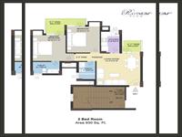 2Bed Room Area 930 Sq. Ft.