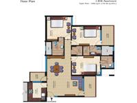 3BHK Floor Plan 1684 - Sq Ft