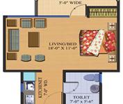 Floor plan (495 sq. ft. Safari studio)