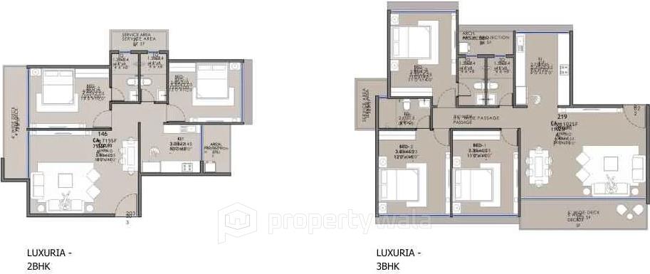 2-3BHK Unit Plan