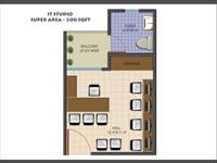 Retail shops & Office Spaces Floor Plan 300 Sq. Ft