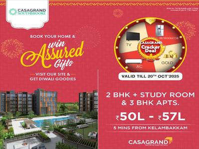 1BHK for sale in Casagrand Southbrooke, Kelambakkam, Chennai