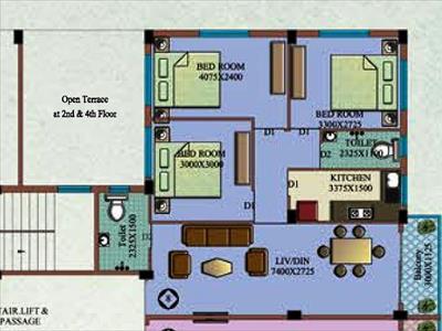 3 Bedroom Apartment for sale in Reekjoyoni, Kolkata