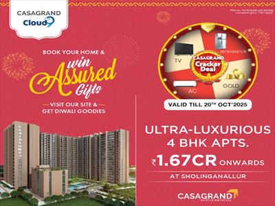 4BHK for sale in Casagrand Cloud 9, Sholingnallur, Chennai