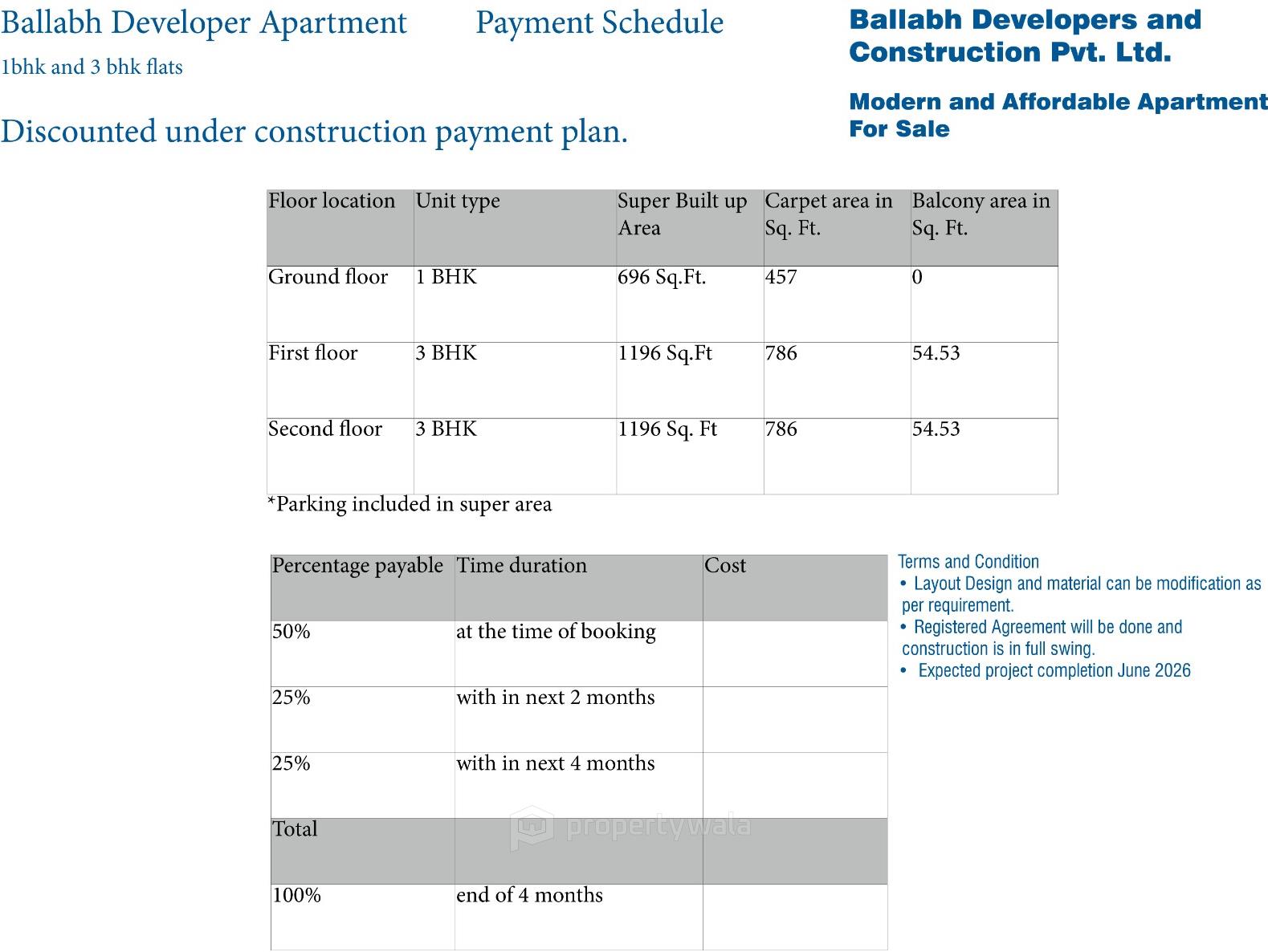 payment schedule