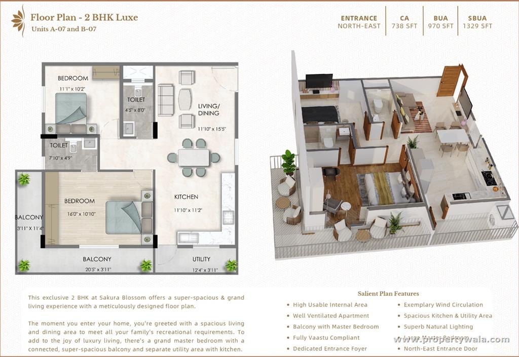 Flat size 2Bhk