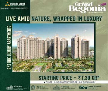 3BHK for sale in Prateek Grand Begonia, Siddharth Vihar, Ghaziabad